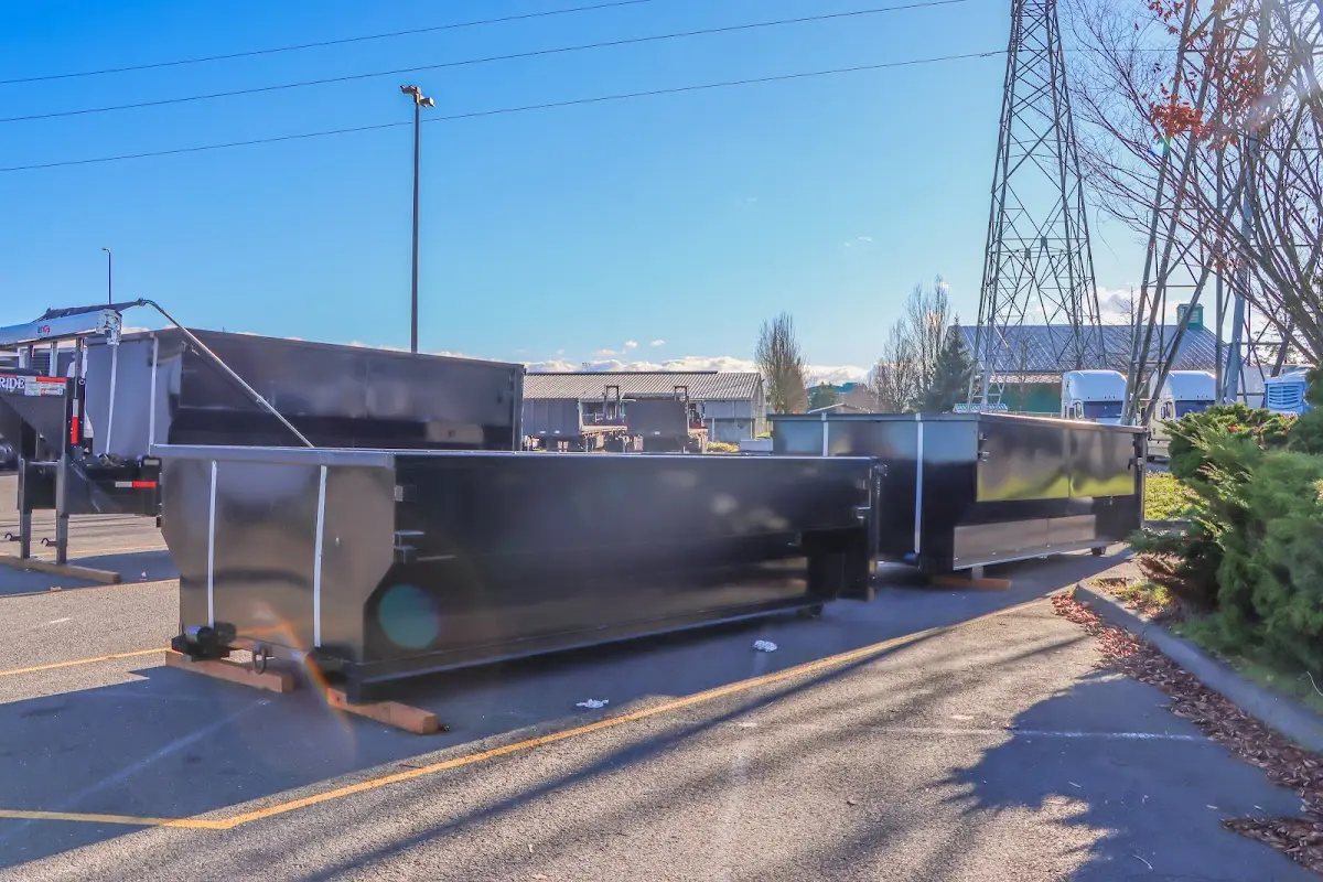Roll-off dumpster ready for waste disposal at job site for Construction Dumpster Rental in Southeast Arcadia